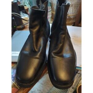 Aiden & Mason Black Leather Side-Zip Ankle Boots